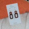 Paper earrings - Rust and khaki - 07