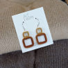 Boucles d'oreilles en papier - Havane et corde - 07