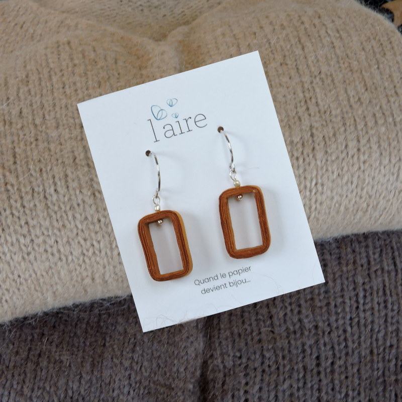 Boucles d'oreilles en papier - Havane  - 03