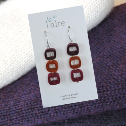 Paper earrings - Plum, rust...