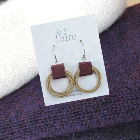 Paper earrings - Plum - 04