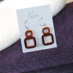 Paper earrings - Plum and...