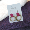 Boucles d'oreilles en papier - Fuchsia  - 04