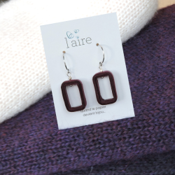 Boucles d'oreilles en papier - Prune  - 03