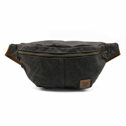 Waxed canvas fanny pack - Black