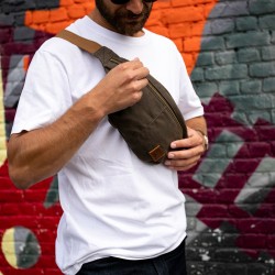 Sac banane toile waxée - Noir - Alaskan Maker