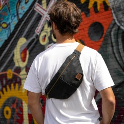 Sac banane toile waxée - Noir - Alaskan Maker