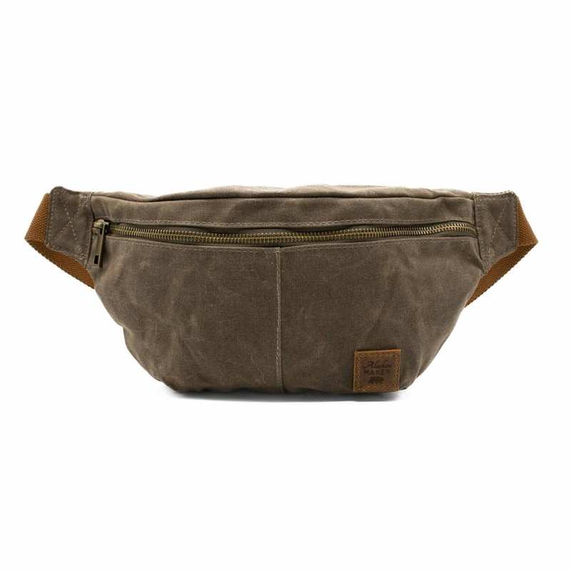 Sac banane toile waxée - Kaki