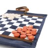 Jeu d'échecs & de dames de voyage - Toile waxée - Bleu marine - Alaskan Maker