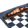 Travel chess & checkers set - Waxed canvas - Navy blue - Alaskan Maker