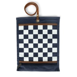 Jeu d'échecs & de dames de voyage - Toile waxée - Bleu marine - Alaskan Maker