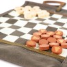 Jeu d'échecs & de dames de voyage - Toile waxée - Kaki - Alaskan Maker