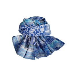 Foulard en coton bio Cobalt...