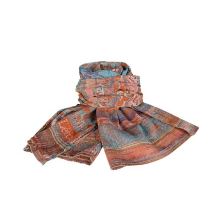 Cotton scarf Létol - Aqua rouille