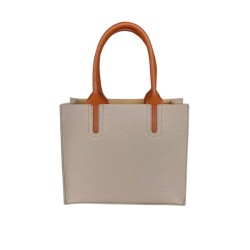 Sac en cuir grainé - Café au lait - Madame Framboise