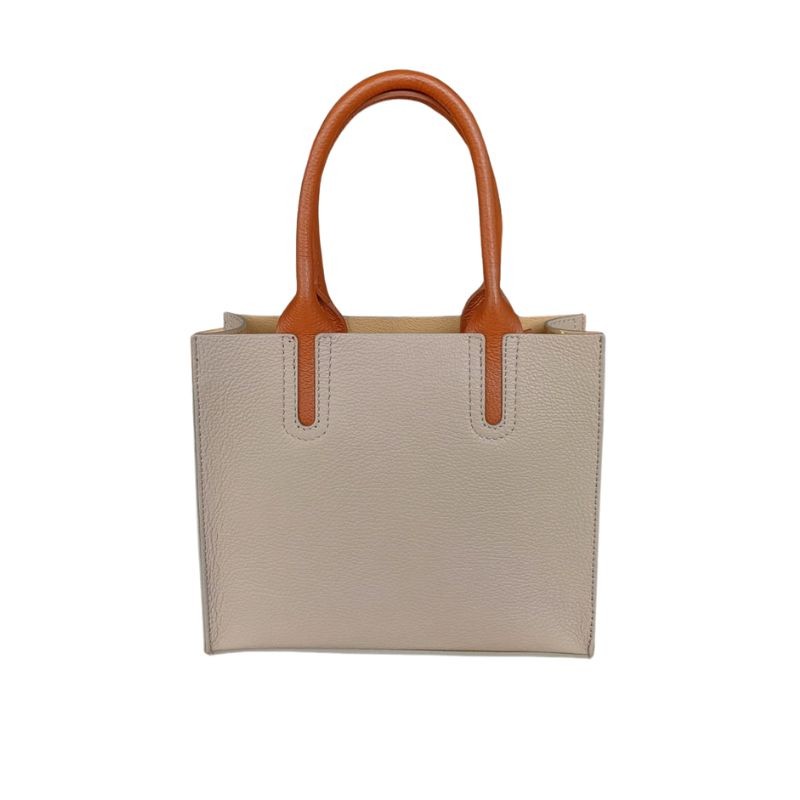 Sac en cuir grainé - Café au lait - Madame Framboise