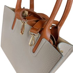 Sac en cuir grainé - Café au lait