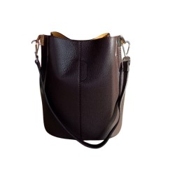 Grained leather bag - Chocolate - Madame Framboise