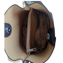 Grained leather bag - Chocolate