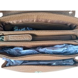 Grained leather bag - Caramel