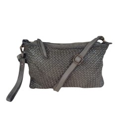 Women's woven leather bag - Khaki - Madame Framboise