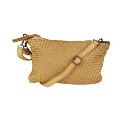 Sac en cuir tressé - Moutarde -Madame Framboise