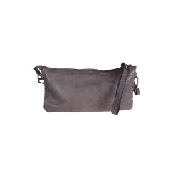 Braided leather clutch bag - Taupe