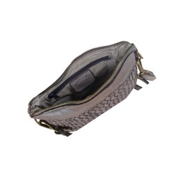 Pochette en cuir tressé - Taupe
