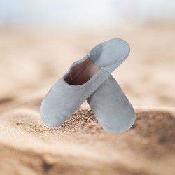 Moroccan suede slippers - Greige