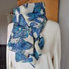 Blue scarf, 100% cotton - Butterflies - Madame Framboise