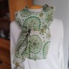 Foulard vert 100 % coton - Rosaces - Madame Framboise