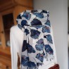 Foulard bleu 100 % coton - Coquelicots - Madame Framboise