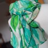 Foulard vert 100 % viscose - Feuilles