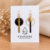Brass and Resin Earrings - Black