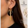 Brass and Resin Earrings - Black