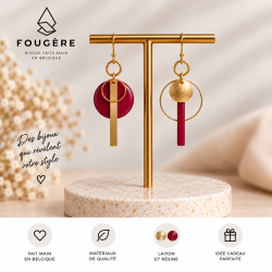 Brass and Resin Earrings - Madame Framboise