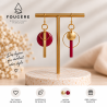 Boucles d'oreilles en laiton et résine - Madame Framboise