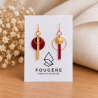 Boucles d'oreilles en laiton et résine - Rouge