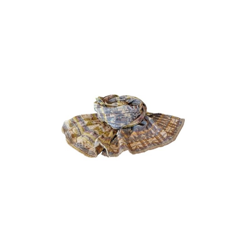 Foulard en coton bio Létol - Ambre Souris - Madame Framboise