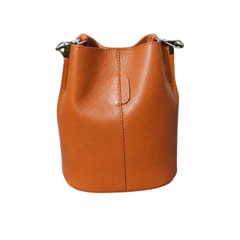 Sac en cuir grainé - Cognac - Madame Framboise
