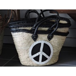 Peace and Love wicker basket