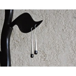 Silver and ebony Tuareg earrings - Madame Framboise