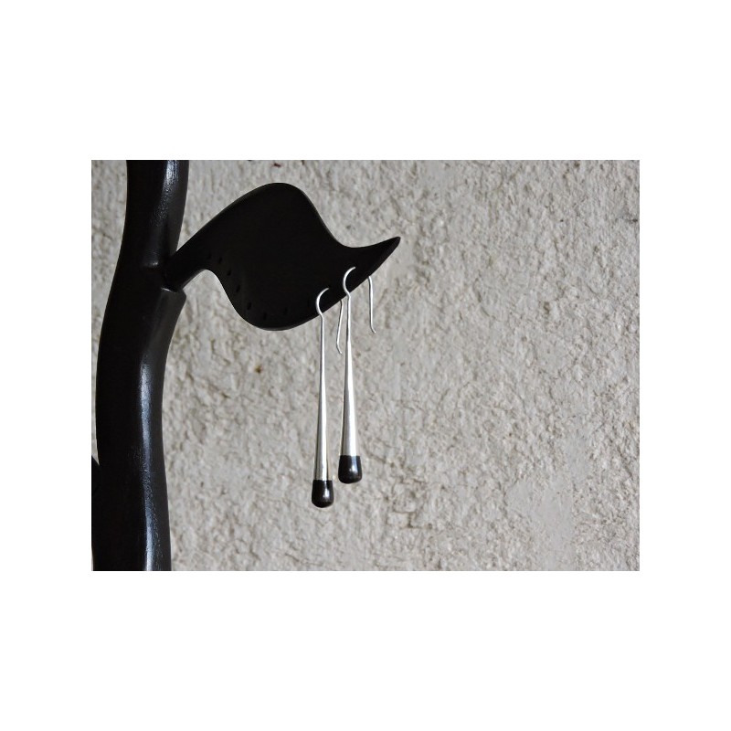 Silver and ebony Tuareg earrings - Madame Framboise