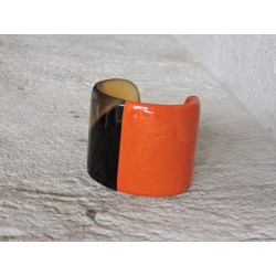 Bracelet laqué orange en sabot de buffle - Madame Framboise