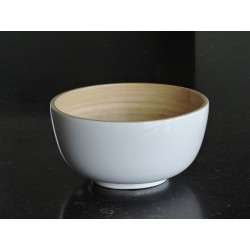 White lacquered bamboo salad bowl - Madame Framboise