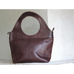 Sac à main en cuir marron