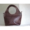 Brown leather handbag