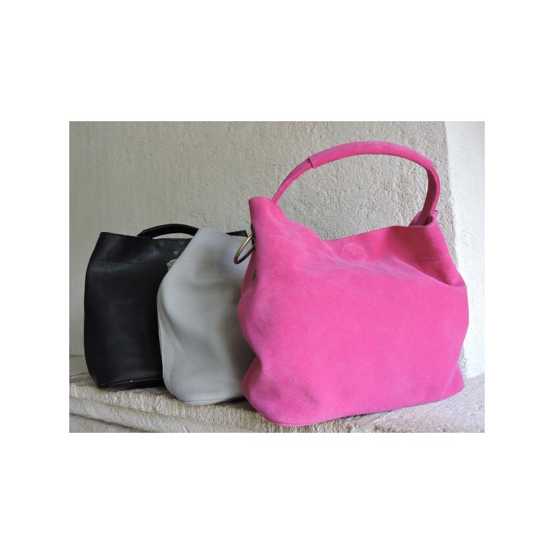 Double leather bag - Madame Framboise