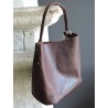 Brown leather  holdall handbag - Madame Framboise