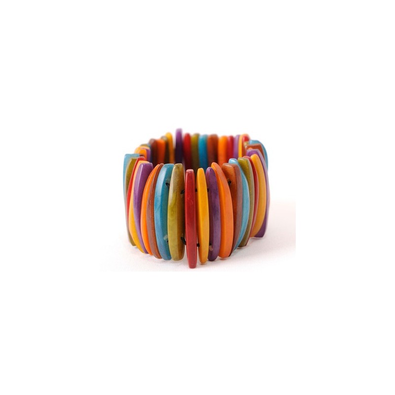 Bracelet en tagua muticolore - Madame Framboise